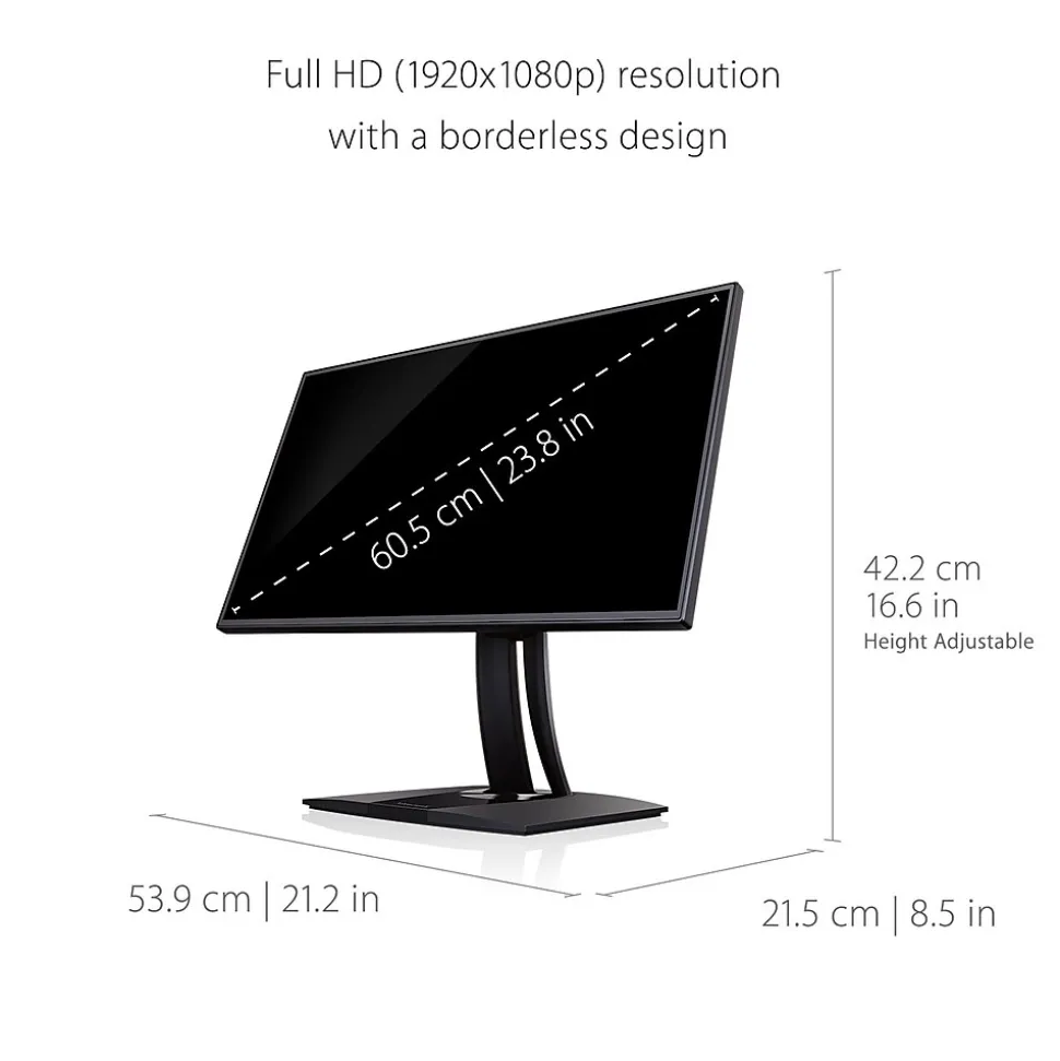 ViewSonic ColorPro 24" 60 Hz LCD Monitor, Black (VP2468A)