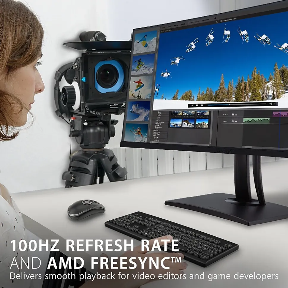 ViewSonic ColorPro 34" Curved 100 Hz LCD Monitor, Black (VP3481A)