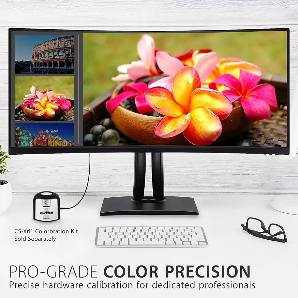 ViewSonic ColorPro 34" Curved 100 Hz LCD Monitor, Black (VP3481A)