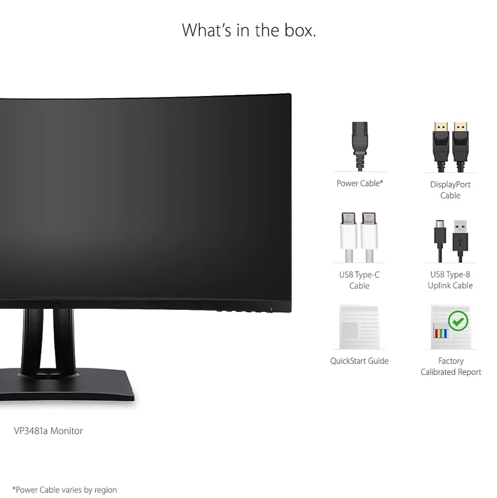 ViewSonic ColorPro 34" Curved 100 Hz LCD Monitor, Black (VP3481A)