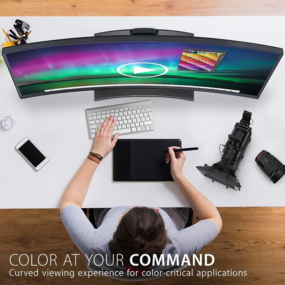 ViewSonic ColorPro 38" Curved 4K Ultra HD 60 Hz LED Monitor, Black (VP3881A)