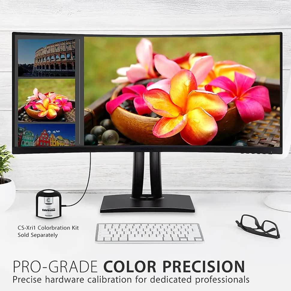 ViewSonic ColorPro 38" Curved 4K Ultra HD 60 Hz LED Monitor, Black (VP3881A)