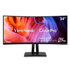 ViewSonic ColorPro 34" Curved 75Hz LED Monitor, Black (VP3456A)
