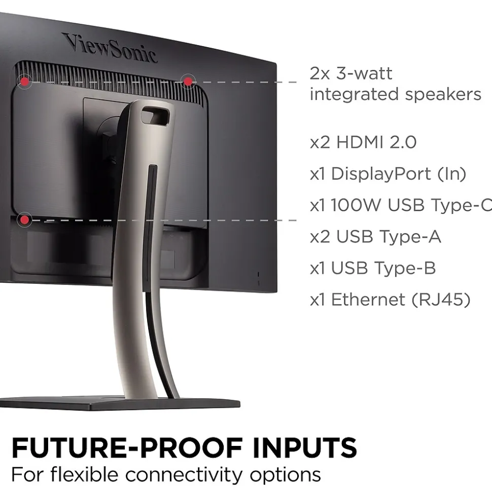 ViewSonic ColorPro 34" Curved 75Hz LED Monitor, Black (VP3456A)