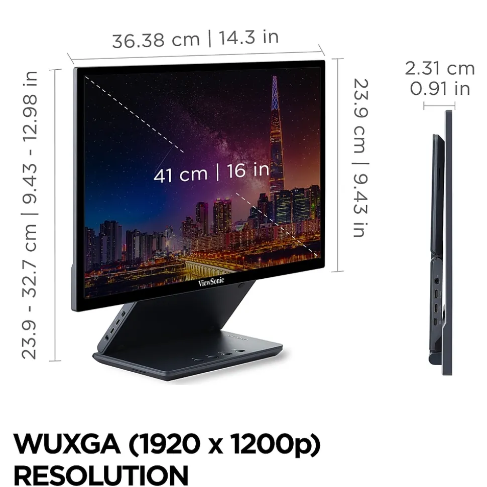 ViewSonic ColorPro 16" 75Hz LED Monitor, Black (VP1656)