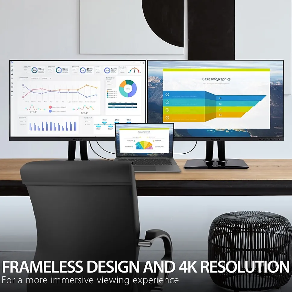 ViewSonic ColorPro 27" 4K Ultra HD 60Hz LED Monitor, Black (VP2756-4K)