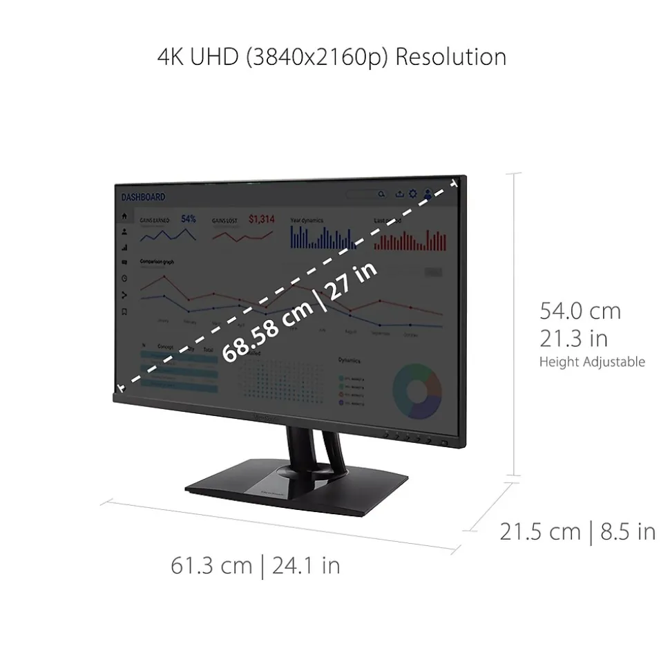 ViewSonic ColorPro 27" 4K Ultra HD 60Hz LED Monitor, Black (VP2756-4K)