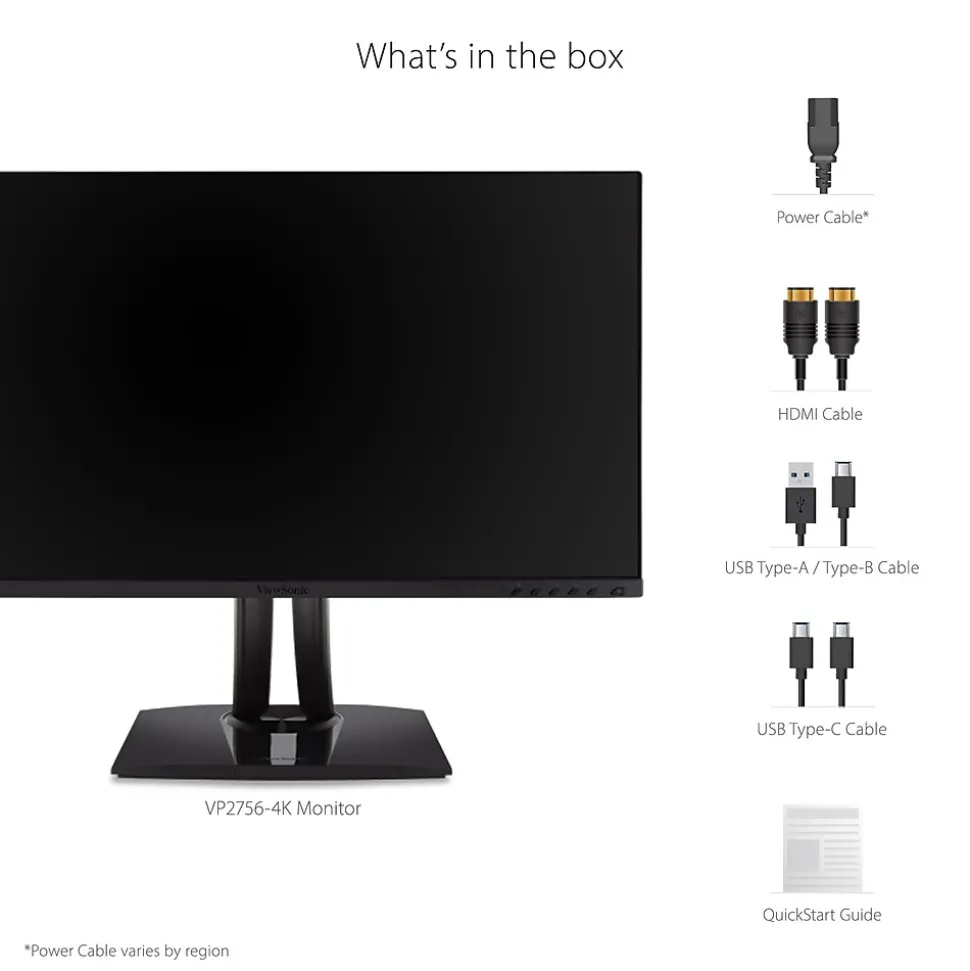 ViewSonic ColorPro 27" 4K Ultra HD 60Hz LED Monitor, Black (VP2756-4K)