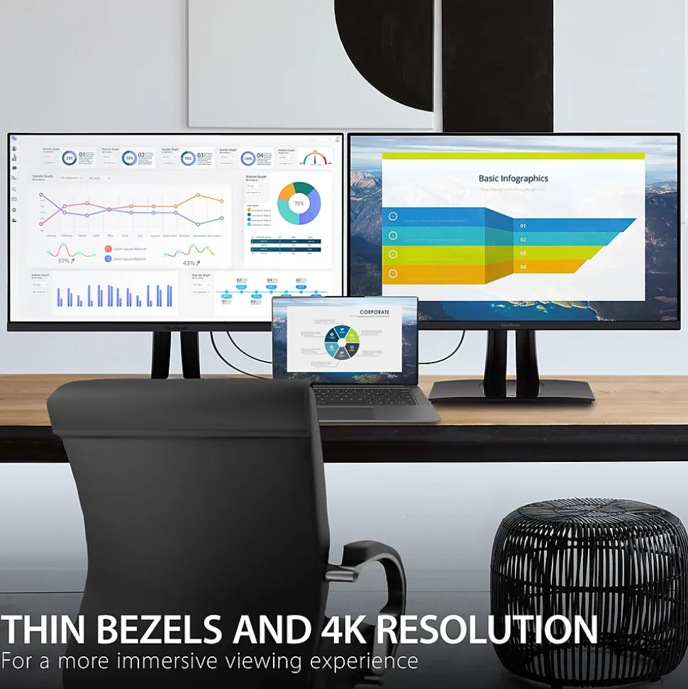 ViewSonic ColorPro 32" 4K Ultra HD 60 Hz LED Monitor, Black (VP3256-4K)