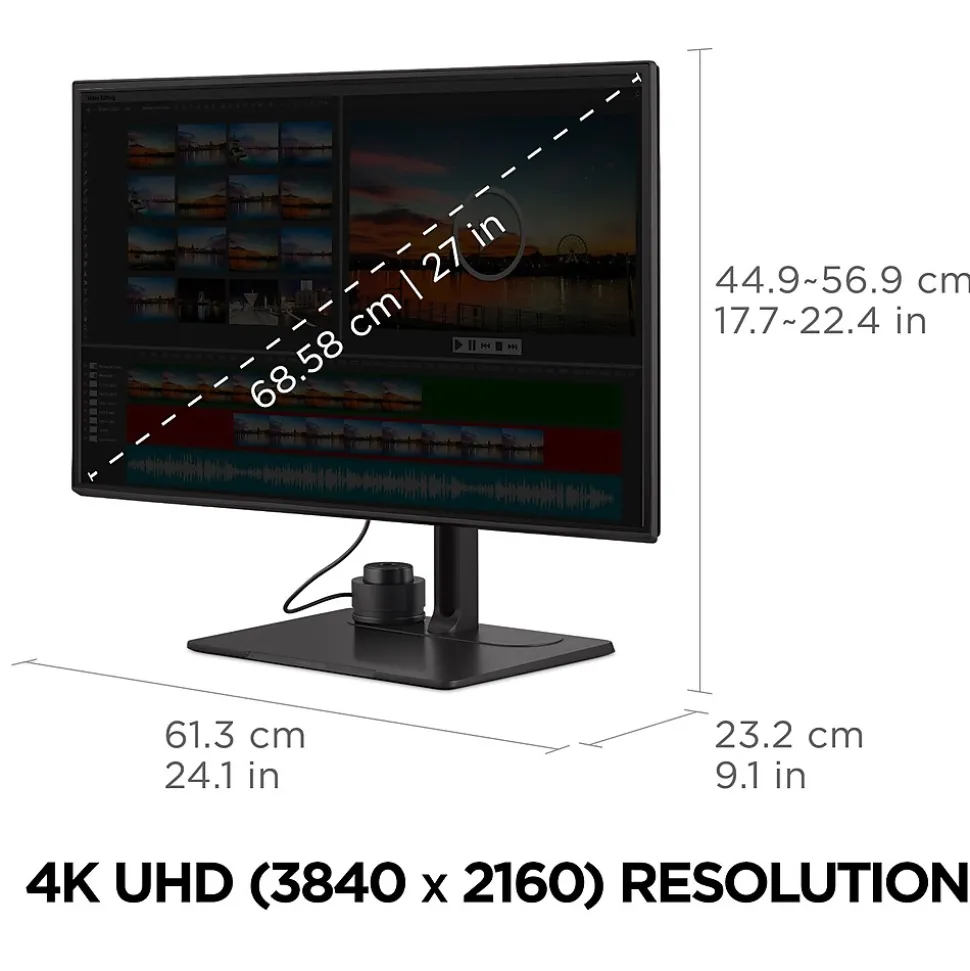 ViewSonic ColorPro 27" 4K Ultra HD 60 Hz LED Monitor, Black (VP2786-4K)