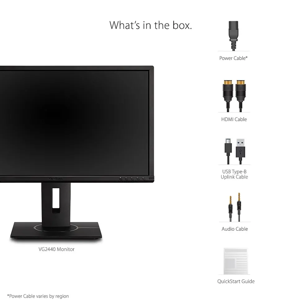 ViewSonic Ergonomic 24" 60Hz LCD Monitor, Black (VG2440)