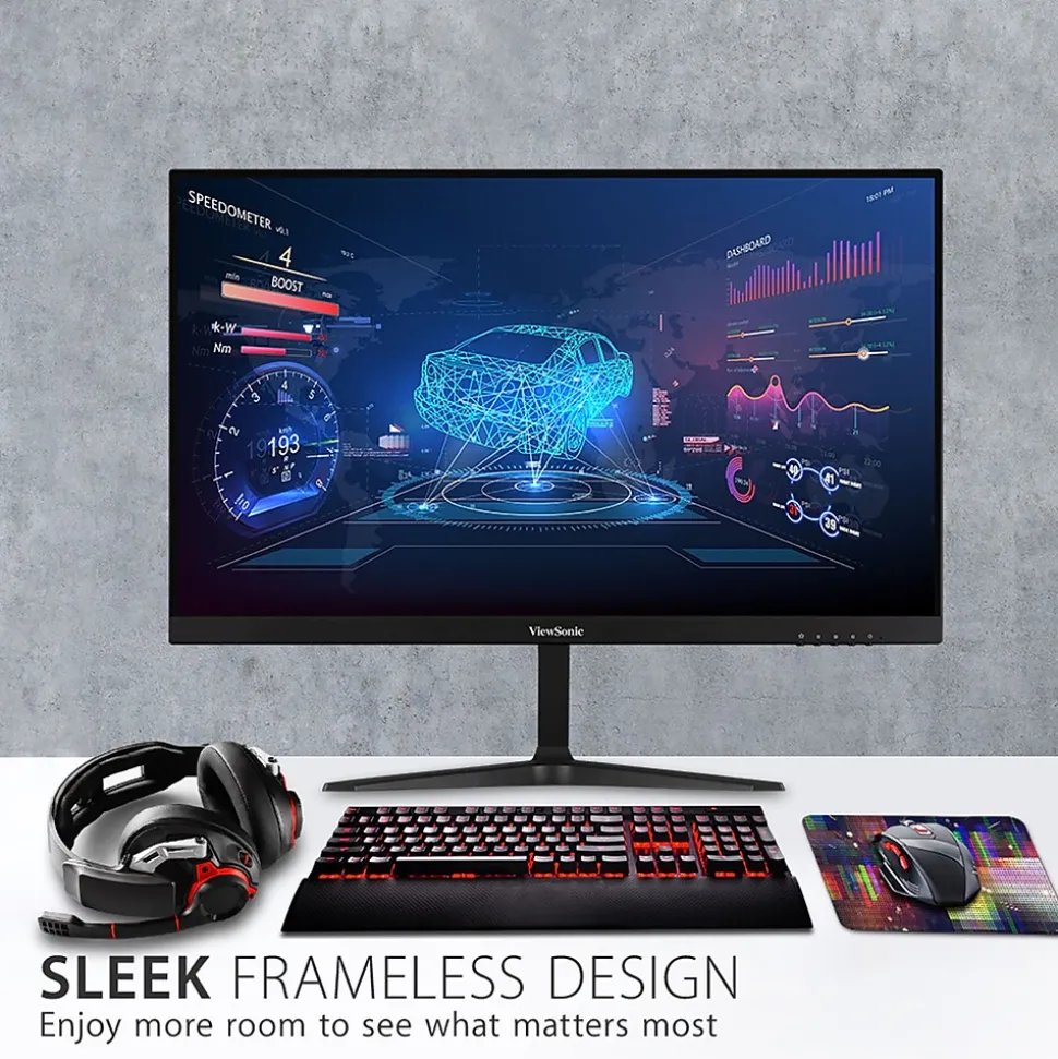 ViewSonic FHD 24" 165 Hz LCD Gaming Monitor, Black (VX2418-P-MHD)