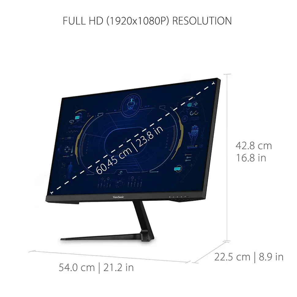 ViewSonic FHD 24" 165 Hz LCD Gaming Monitor, Black (VX2418-P-MHD)