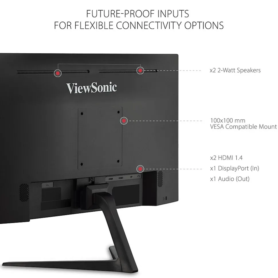 ViewSonic FHD 24" 165 Hz LCD Gaming Monitor, Black (VX2418-P-MHD)