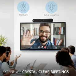 Viewsonic 4K (3840 x 2160) Wide-Angle Conference Webcam, 8 Megapixels, Black (VB-CAM-201)