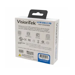 VisionTek USB-C 61W Quick Charger, White (901283)