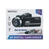 Vivitar DVR E401 42MP 4K Digital Camcorder, Black (DVRE401-BLK-STK-4)