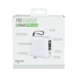 Vivitar PWRFL ProCharger USB-A/USB-C Power Bank, 27000mAh, White (PWR3010-WHT-T35-12)