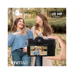 Vivitar VEC XX101 20MP 4K Digital Camera, 0.45X Optical Zoom, Black (VECXX101-BLK-STK-4)
