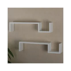 V-Light MDF Wall-Mounted Shelf, 21.5", White, 2/Pack (VW161008W)