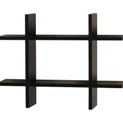 V-Light 6-Shelf Wood Mounted Cross-Style Decorative Unit, 22", Black (VW161014B)