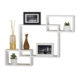 V-Light 6-Shelf Wood Mounted Decorative Unit, 27.4", White (VW161016W)