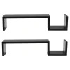V-Light Wall-Mounted Shelf, 21.5", Black, 2/Pack (VW161008B)