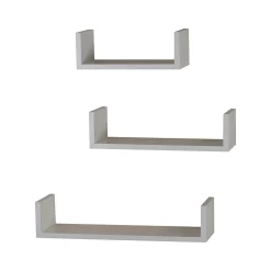 V-Light Wood Wall-Mounted Shelves, White, 3/Pack (VW161011W)