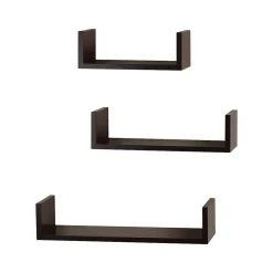 V-Light Wood Wall-Mounted Shelves, Espresso, 3/Pack (VW161011E)