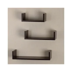 V-Light Wood Wall-Mounted Shelves, Espresso, 3/Pack (VW161011E)