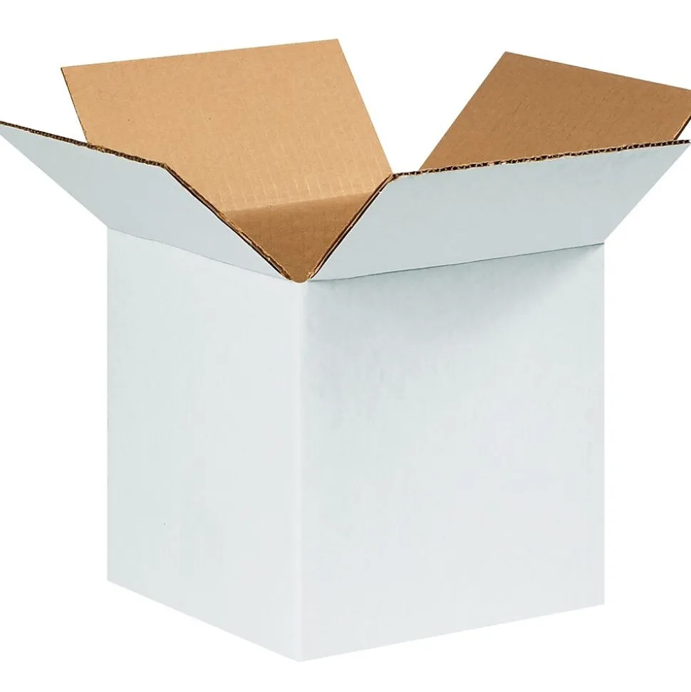 999W White 9" x 9" Kraft Corrugated Mailers, 25/Bundle