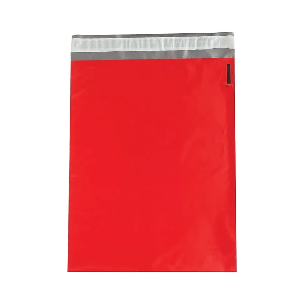 14.5"W x 19"L Peel & Seal Colored Poly Mailer, Red, 100/Carton (CPM1419R)