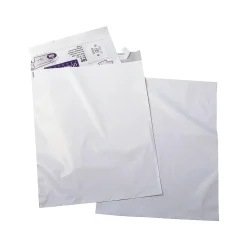 12"W x 15.5"L Peel & Seal Poly Mailers, White, 100/Box (QUA46199)
