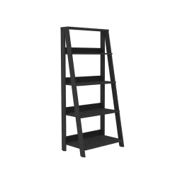 Walker Edison 55" Wood Ladder Bookshelf - Black (SPS55LDBL)