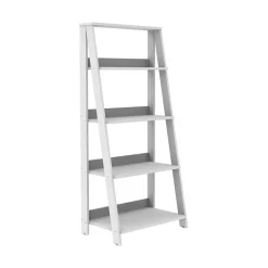 Walker Edison 55" Wood Ladder Bookshelf - White (SPS55LDWH)