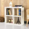 Way Basics 24.8"H 4 Cubby Bookcase, Stackable Organizer and Modern Eco Storage Shelf, White (WB-4CUBE-2-WE)