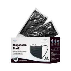 WeCare Disposable Face Mask, Adult, Black, 50/Box (WMN100006)