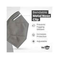 WeCare Disposable KN95 Face Mask, Adult, Dark Gray, 20/Pack (WCKN100)