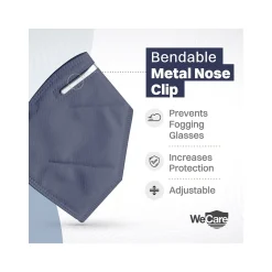 WeCare Disposable KN95 Face Mask, Adult, Navy, 20 Masks/Box, 3 Boxes/Pack (TBN203228)