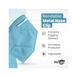 WeCare Disposable KN95 Face Mask, Adult, Blue, 20/Pack (WCKN97)