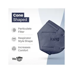 WeCare Disposable KN95 Face Mask, Adult, Navy, 20/Pack (WCKN106)