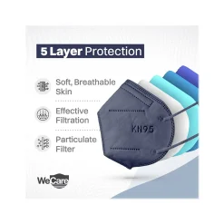 WeCare Disposable KN95 Face Mask, Adult, Navy, 20 Masks/Box, 50 Boxes/Pack (TBN203233)
