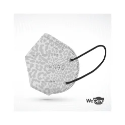 WeCare Leopard Print Disposable KN95 Fabric Face Masks, One Size, Assorted Colors, 20/Pack, 3 Packs/Carton (TBN203256)