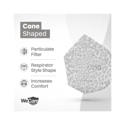 WeCare Leopard Print Disposable KN95 Fabric Face Masks, One Size, Assorted Colors, 20/Pack (WMN100121)