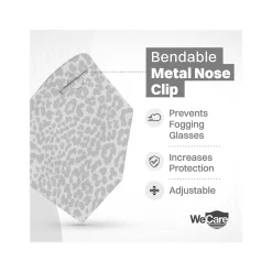 WeCare Leopard Print Disposable KN95 Fabric Face Masks, One Size, Assorted Colors, 20/Pack, 50 Packs/Carton (TBN203260)