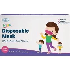 WeCare 3-ply Disposable Face Mask, Kids, Hot Pink, 50/Box (WMN100011)