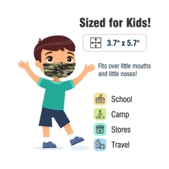 WeCare 3-ply Disposable Face Mask, Kids, Camo, 50/Box (WMN100028)