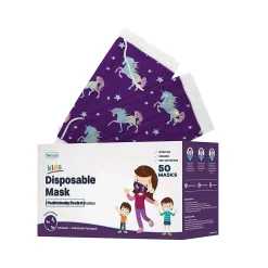 WeCare 3-ply Disposable Face Mask, Kids, Purple, 50/Box (WMN100043)