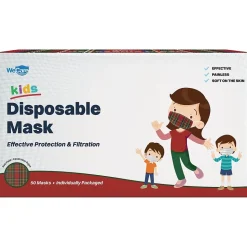 WeCare 3-ply Disposable Face Mask, Kids, Plaid, 50/Box (WMN100051)