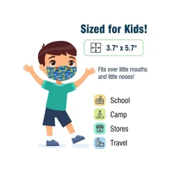 WeCare 3-ply Disposable Face Masks, Individually Wrapped, Kids, Multicolor, 50/Box (WMN100084)
